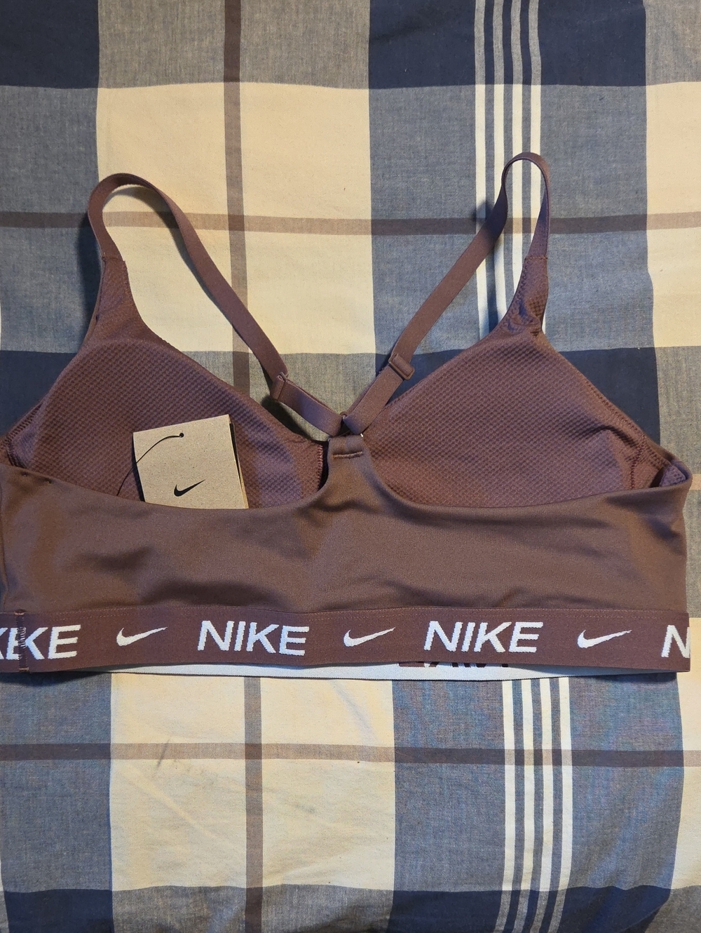 Nike Mauve Indy Branded Elastic Sports Bra - Picture 3 of 5